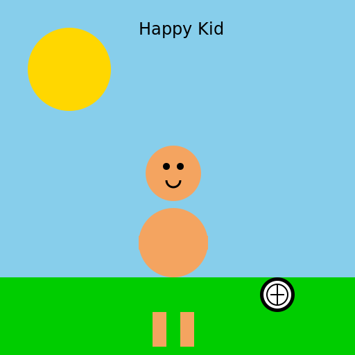 A Happy Kid Playing Outside - DrawGPT