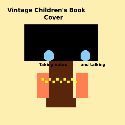 Vintage Children's Book Cover with Male Teacher at Blackboard - DrawGPT