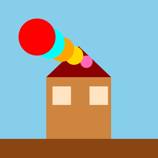 An Old House with 6 Floors and Helium Balloons - DrawGPT