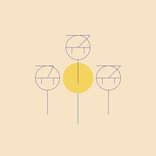 Three Bears Looking at a Dandelion - DrawGPT