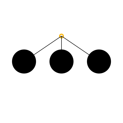 Minimalistic Three Bears Looking at a Dandelion - DrawGPT