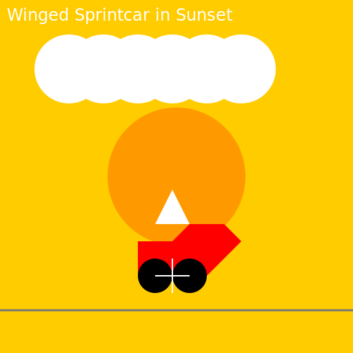 Sunset with a Winged Sprintcar - DrawGPT