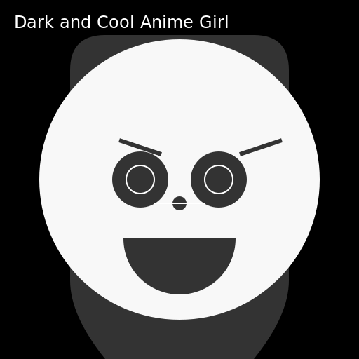 Dark and Cool Anime Girl with Long Hair - DrawGPT