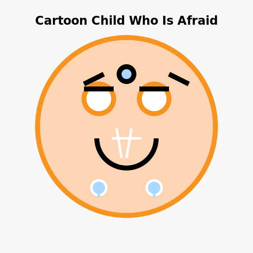Cartoon child who is afraid - DrawGPT