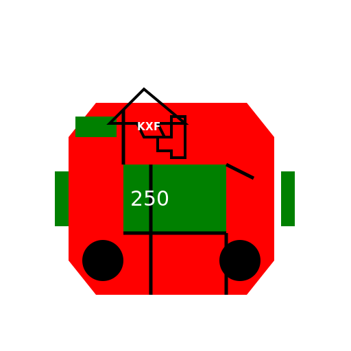 Kawasaki KXF 250 2011 Red and Green - DrawGPT