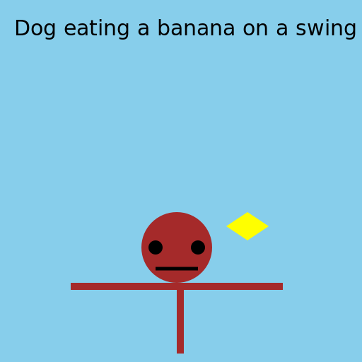 Dog eating a banana on a swing - DrawGPT