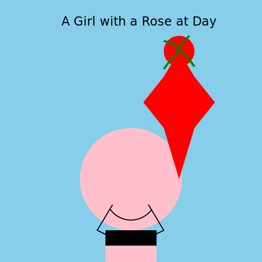 A Girl with a Rose at Day - DrawGPT
