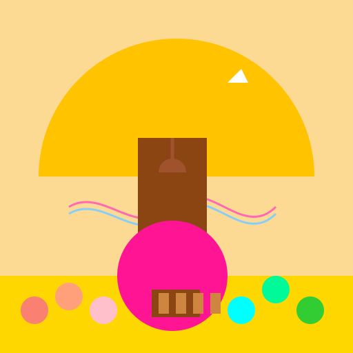 Wide Multiple Colored Flower Field with a Nice Tree and Swing - DrawGPT