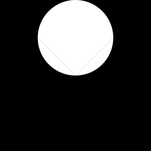 White double sickle on black background - DrawGPT