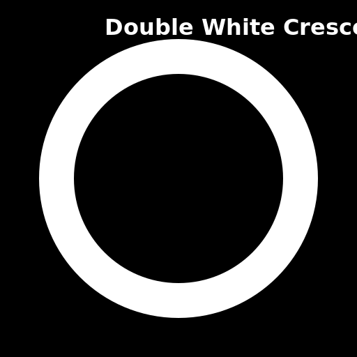 Double White Crescent on Black Background - DrawGPT