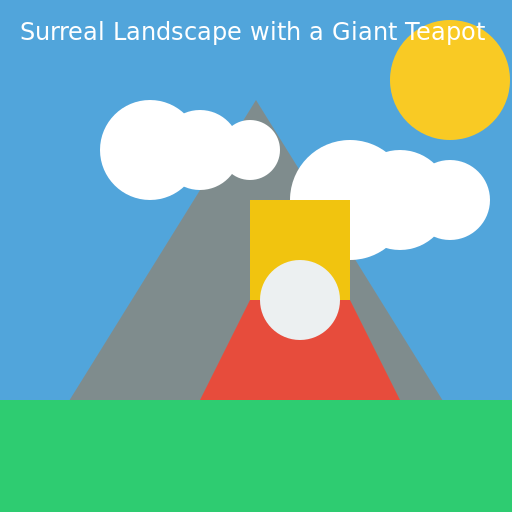 Surreal Landscape with a Giant Teapot - DrawGPT