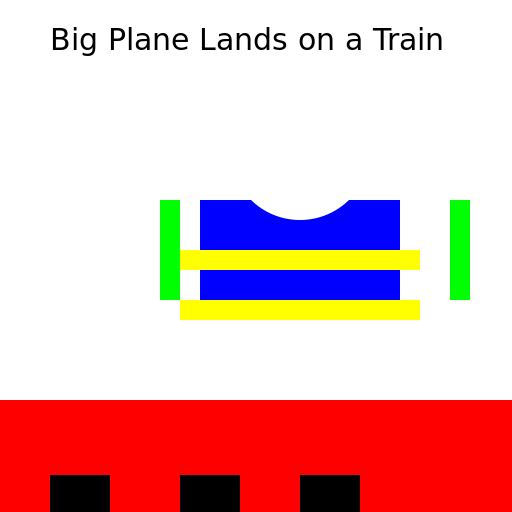 Big Plane Lands on a Train - DrawGPT