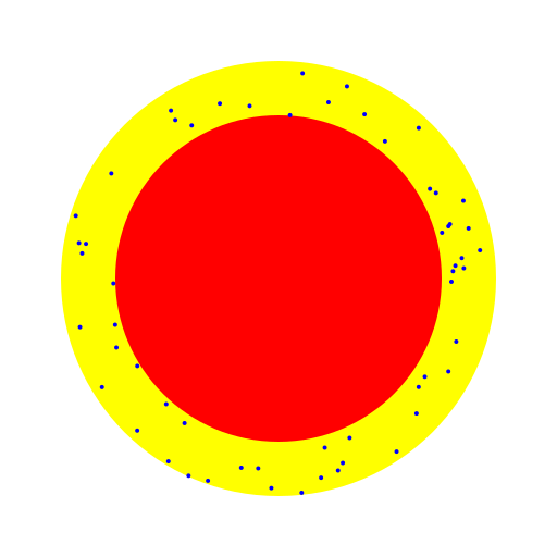 Two Circles and 200 Dots - DrawGPT