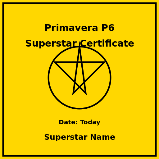 Primavera P6 Superstar Certificate - DrawGPT