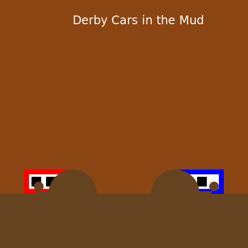 Derby Cars in the Mud - DrawGPT