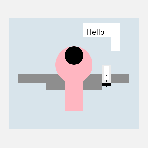 A Woman Talking on the Phone in her Office at the National Assembly - DrawGPT