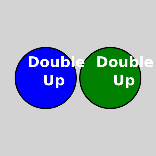 Double Up Logo - Two Cans with Different Flavors - DrawGPT