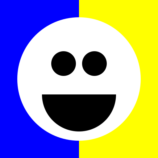 Half Yellow, Half Blue Can with a Smiley Face - DrawGPT