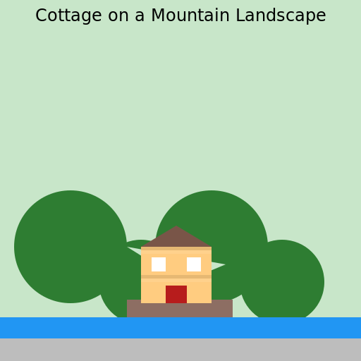 Cottage on a Mountain Landscape - DrawGPT