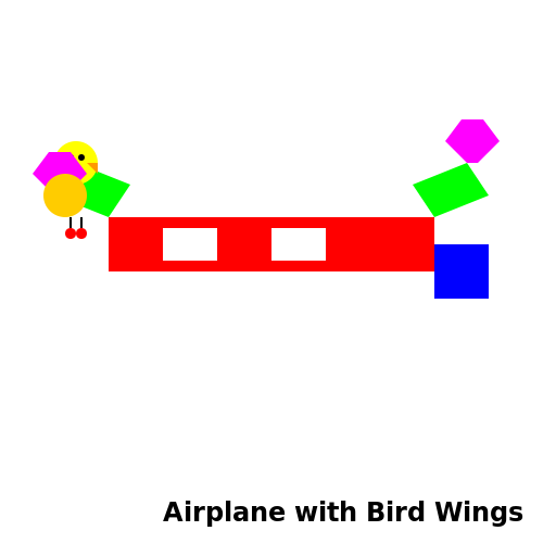 Airplane with Bird Wings - DrawGPT