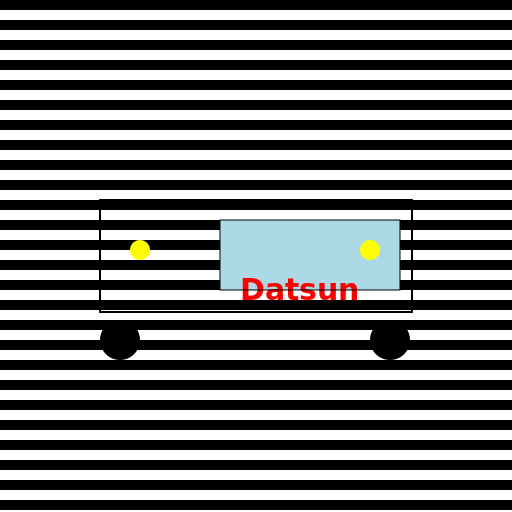 White with Pin Stripes 1970 Datsun Wagon - DrawGPT