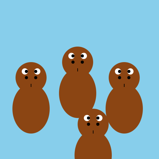 Four Adult Bears Animated Group Picture - DrawGPT