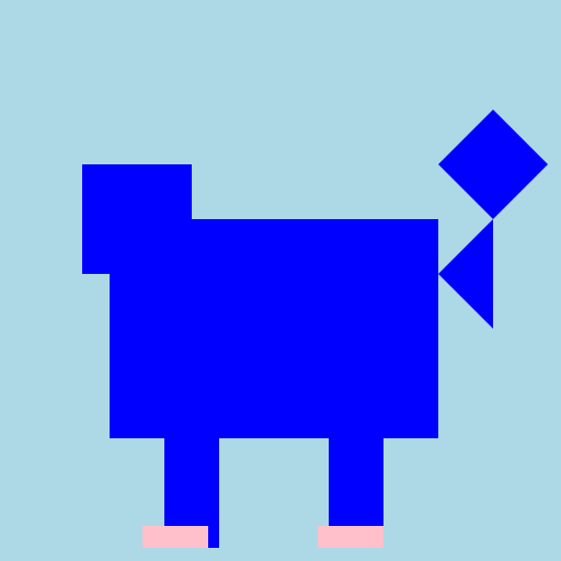 Blue Horse with Pink Shoes and Wings - DrawGPT