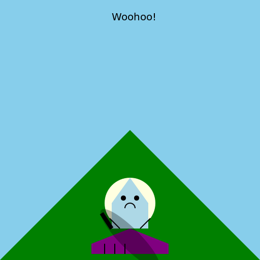 Teenager Looking Down the Hill with Excitement - DrawGPT