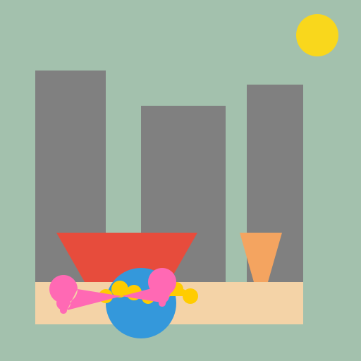 Indoor Playground in a Neighborhood with Big Apartment Buildings - DrawGPT