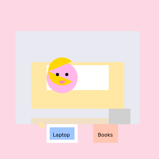 Girl Sitting in Her Dorm Busy Doing Work - DrawGPT