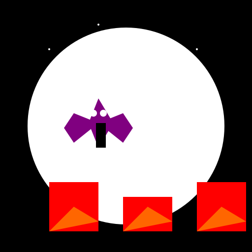 Purple flying tiger flying over a burning village on a full moon - DrawGPT
