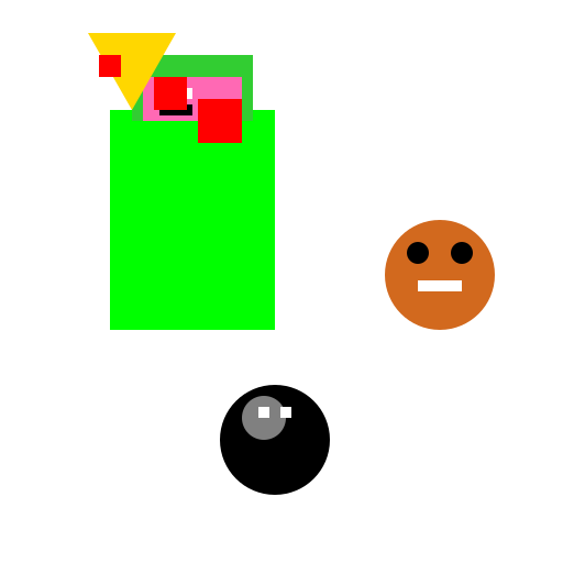 Slimer Man, Coconut boy, Raccoon fish are steals King - DrawGPT