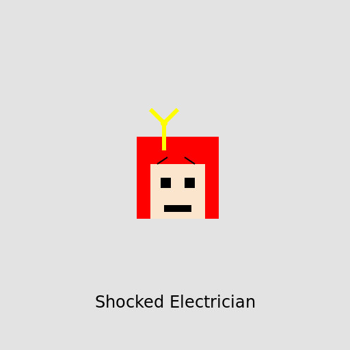 Shocked Electrician in a Helmet - DrawGPT