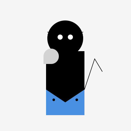 Old Black Jaguar Smoking a Pipe Wearing a Coat - DrawGPT