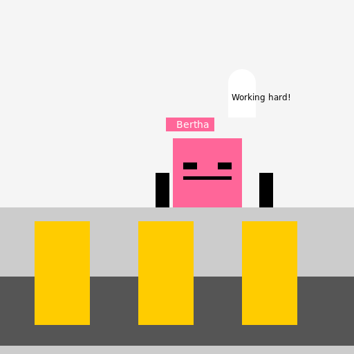 Bertha Working Hard in an Industrial Setting - DrawGPT