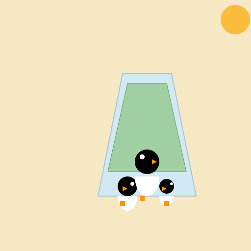 Penguin Family on Iceberg with Garden - DrawGPT