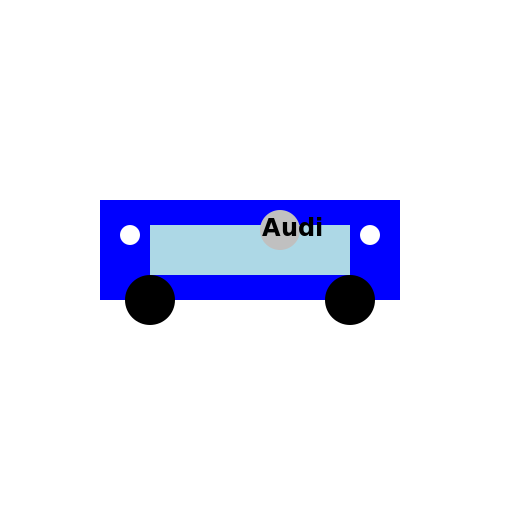 Blue Audi Car - DrawGPT