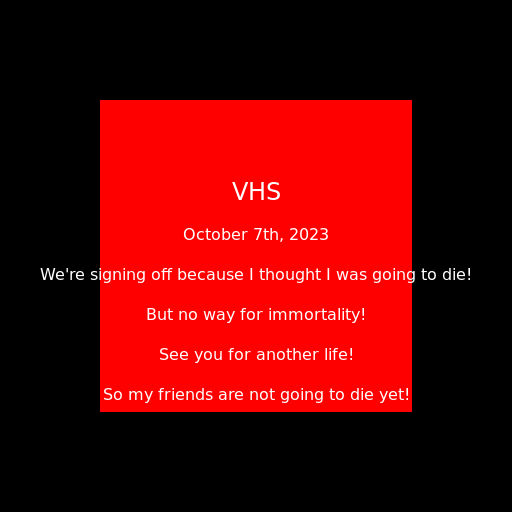 VHS in MrBeast Channel Signed Off on October 7th, 2023 - DrawGPT