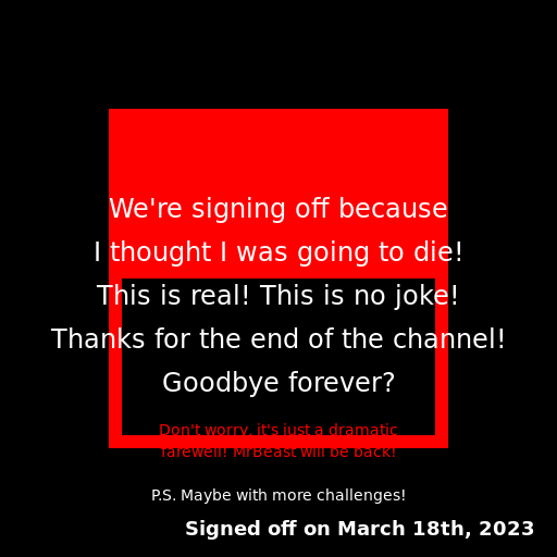 VHS in MrBeast Channel Signed Off - DrawGPT