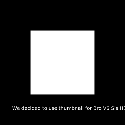 We decided to use thumbnail for Bro VS Sis HD because it was old and low quality so we decided to do it tomorrow! - DrawGPT