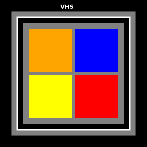 VHS of a gameplay of the split screen of Sticky Bodies and Super Mario 64 - DrawGPT