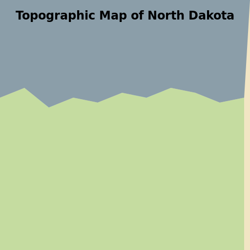 Topographic Map of North Dakota - DrawGPT