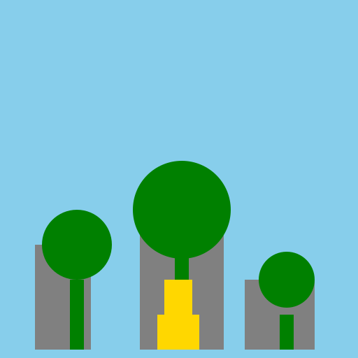 Building Forest Under Clear Afternoon Sky with a Peaceful Person - DrawGPT