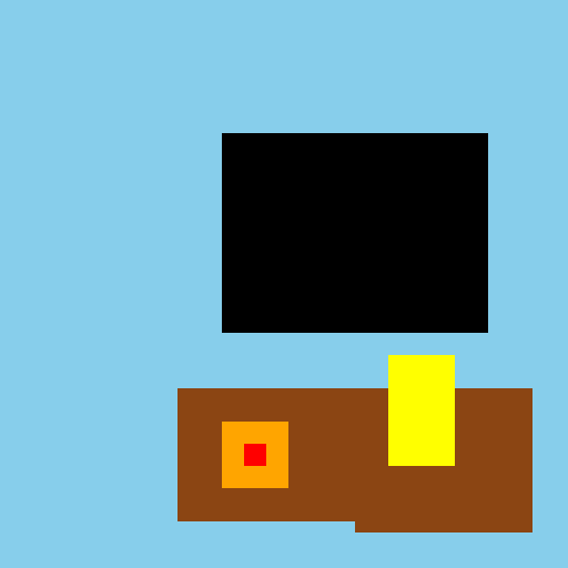 Boy Playing Video Games and Girl in Yellow Princess Dress Sitting at the Table - DrawGPT
