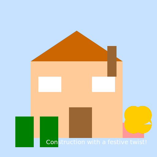 Cartoon of an Unfinished House with a Cement Concrete Mixing Machine and Men in Kerala Attire - DrawGPT