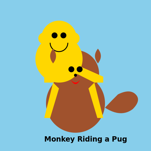 Monkey Riding a Pug - DrawGPT