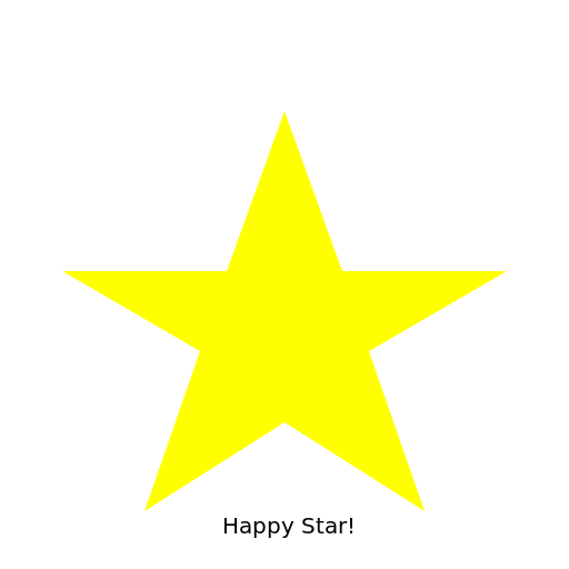 Six-pointed yellow star - DrawGPT