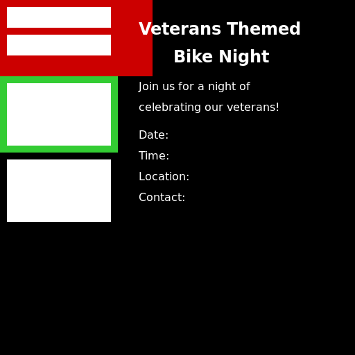 Veterans Themed Bike Night Flyer - DrawGPT