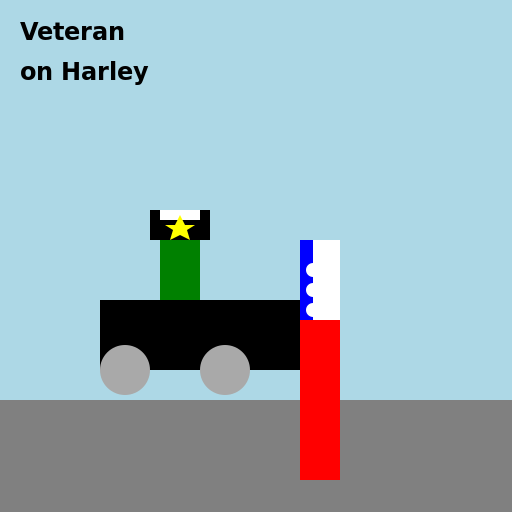 Veteran on Harley - DrawGPT