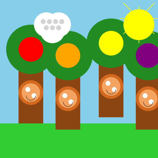 Happy Nature with Fruits and Monkeys - DrawGPT